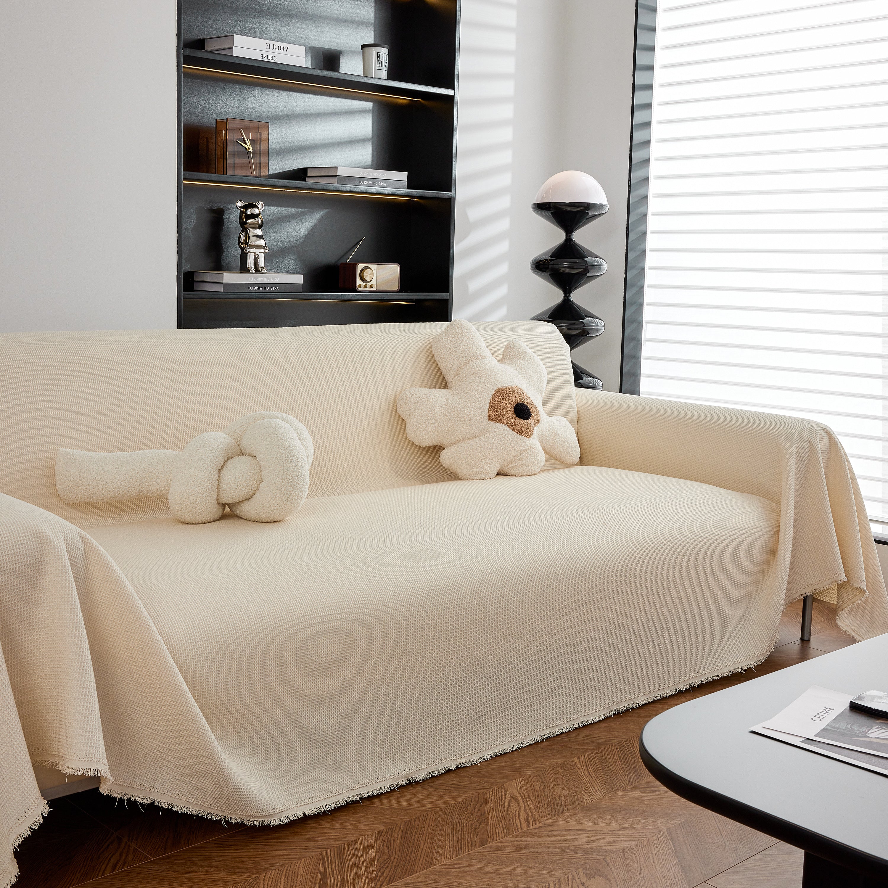 Waterproof Waffle Lattice Sofa Throw, Sofa Towel Cover For Couches, Simple Sofa Cover Blanket