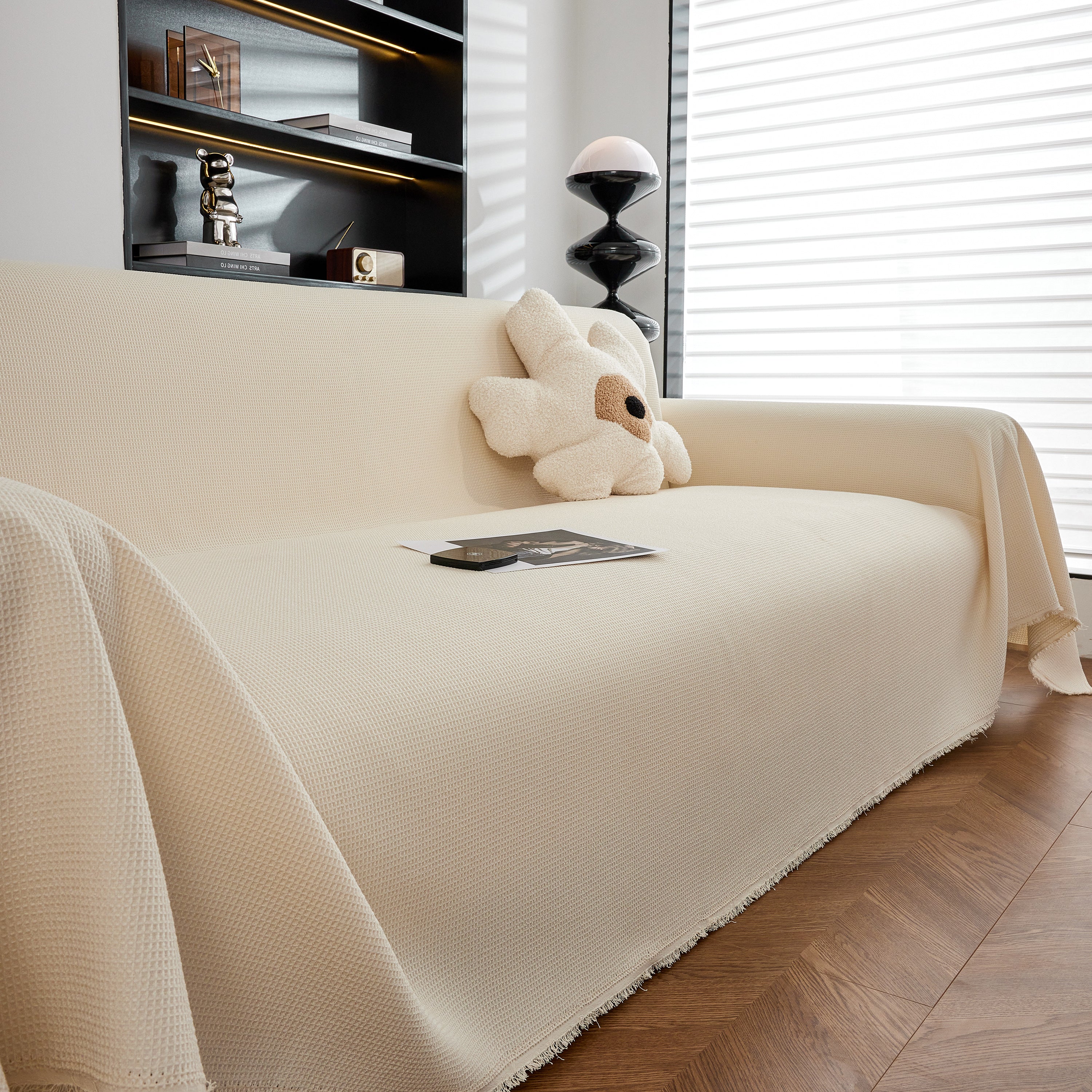 Waterproof Waffle Lattice Sofa Throw, Sofa Towel Cover For Couches, Simple Sofa Cover Blanket