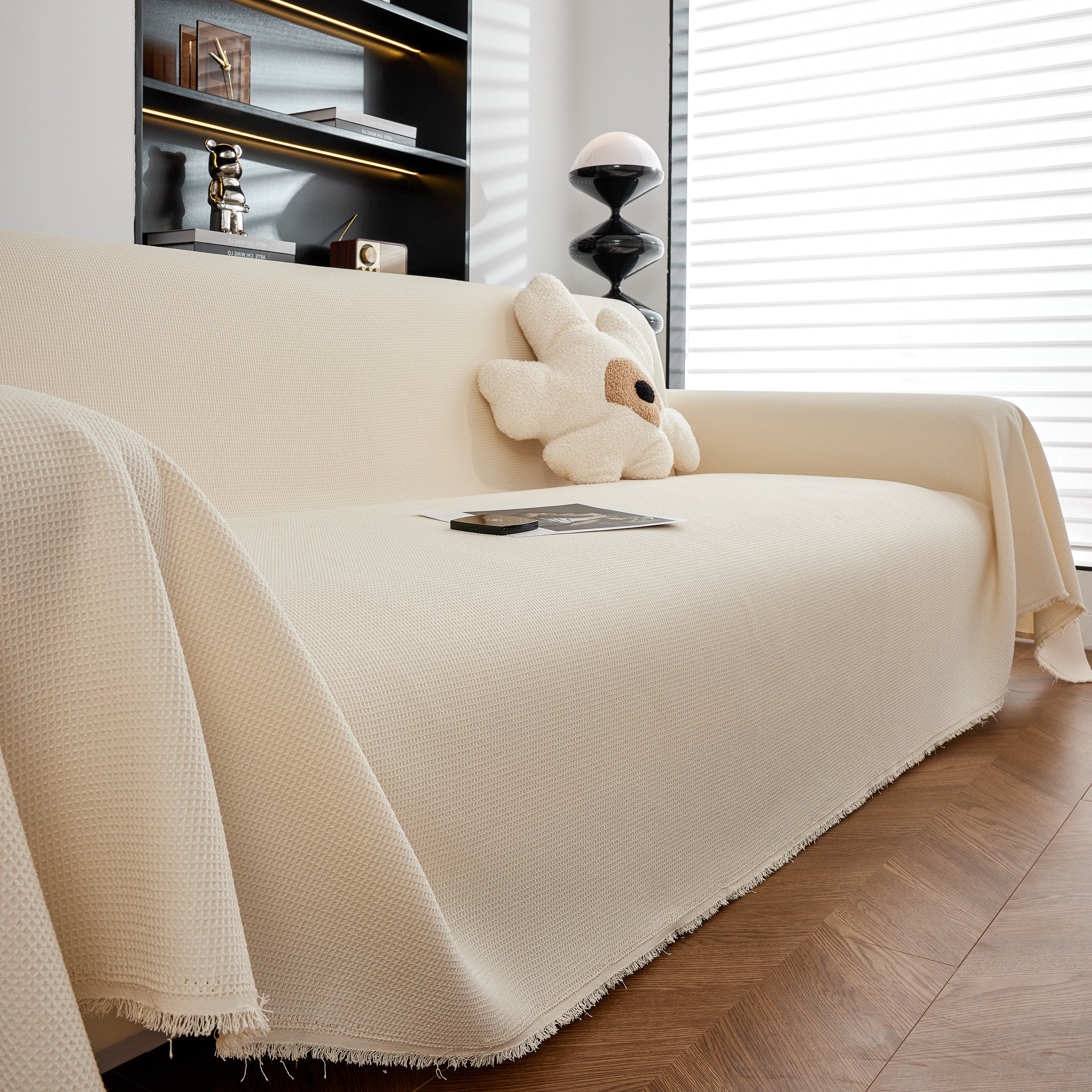 Waterproof Waffle Lattice Sofa Throw, Sofa Towel Cover For Couches, Simple Sofa Cover Blanket