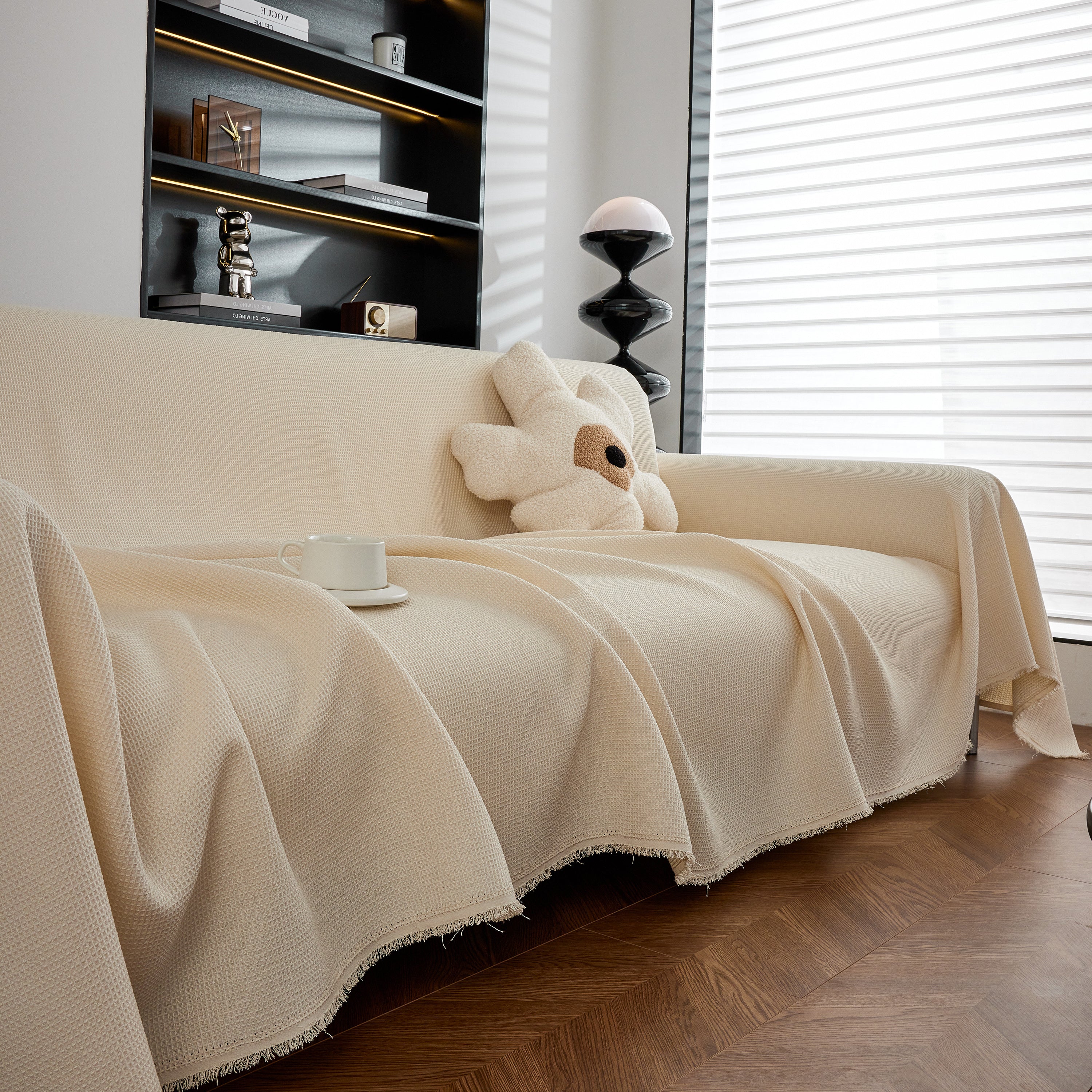 Waterproof Waffle Lattice Sofa Throw, Sofa Towel Cover For Couches, Simple Sofa Cover Blanket