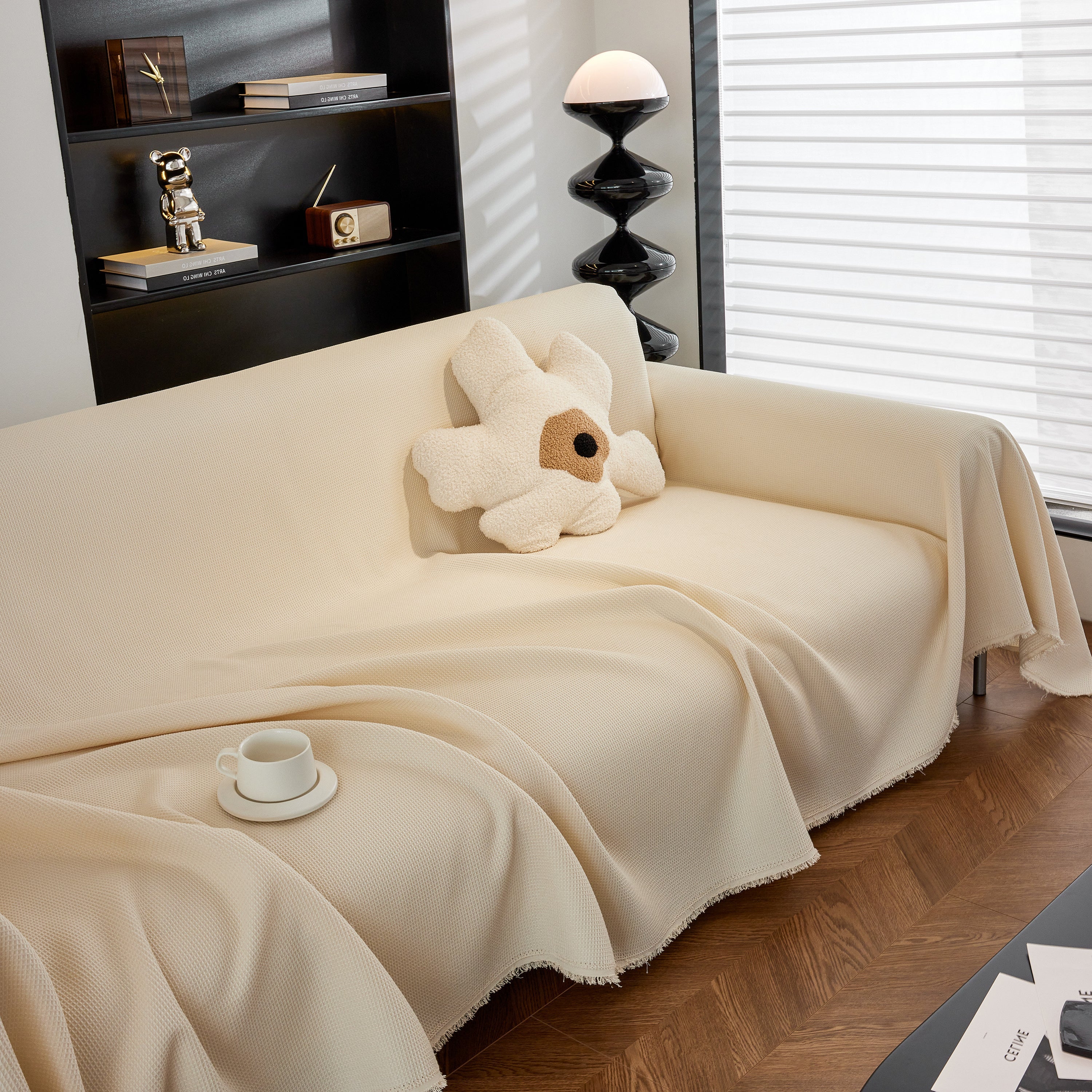Waterproof Waffle Lattice Sofa Throw, Sofa Towel Cover For Couches, Simple Sofa Cover Blanket