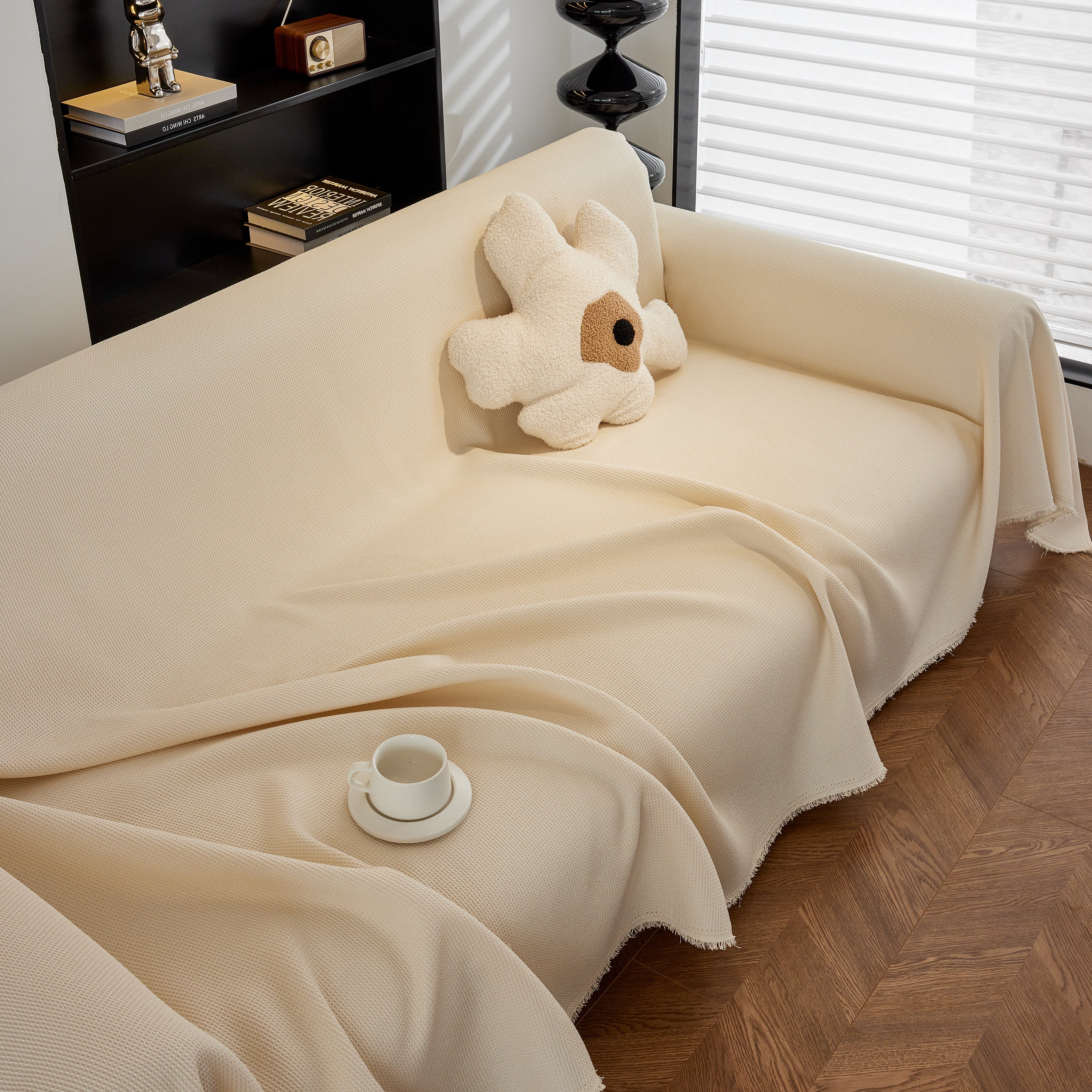 Waterproof Waffle Lattice Sofa Throw, Sofa Towel Cover For Couches, Simple Sofa Cover Blanket