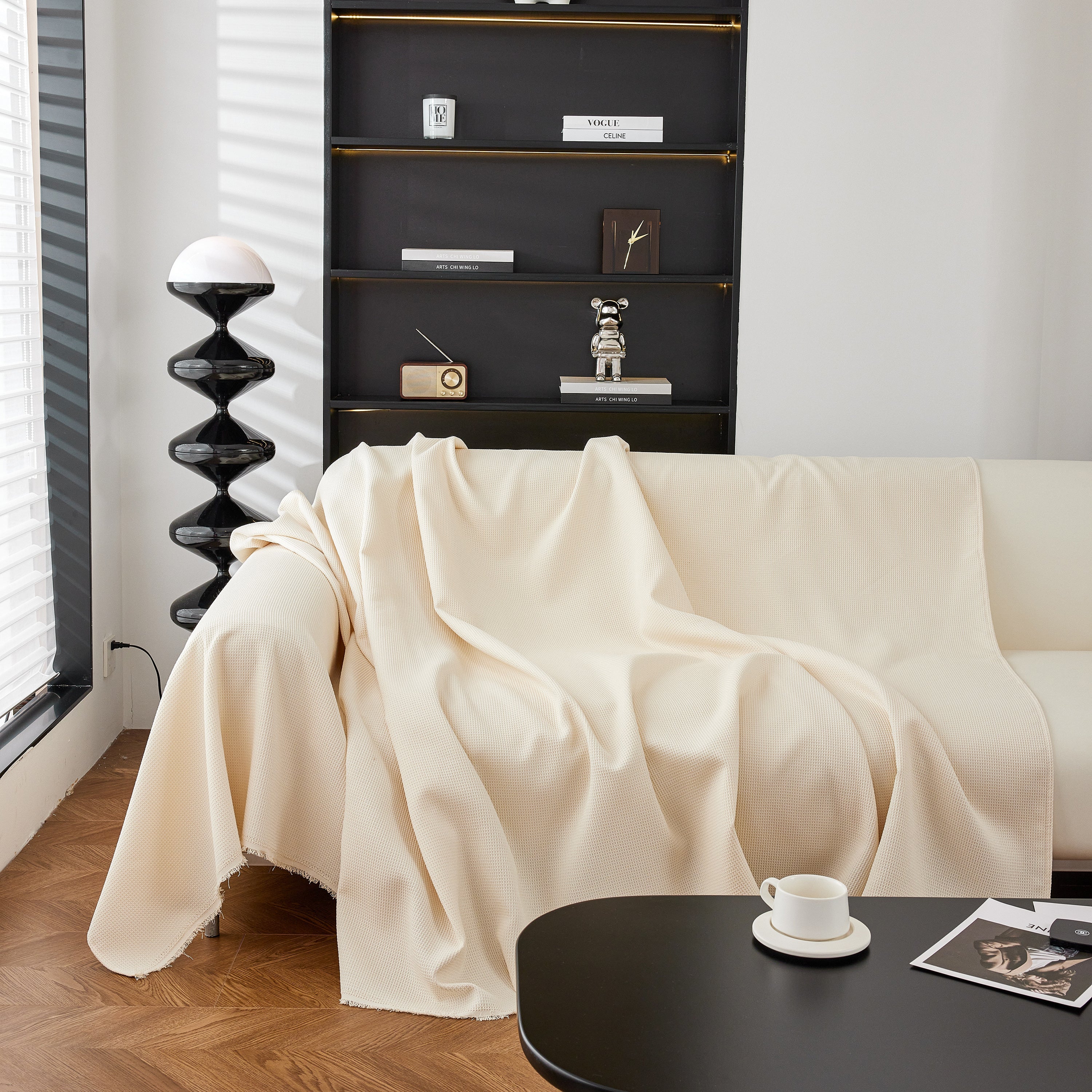 Waterproof Waffle Lattice Sofa Throw, Sofa Towel Cover For Couches, Simple Sofa Cover Blanket
