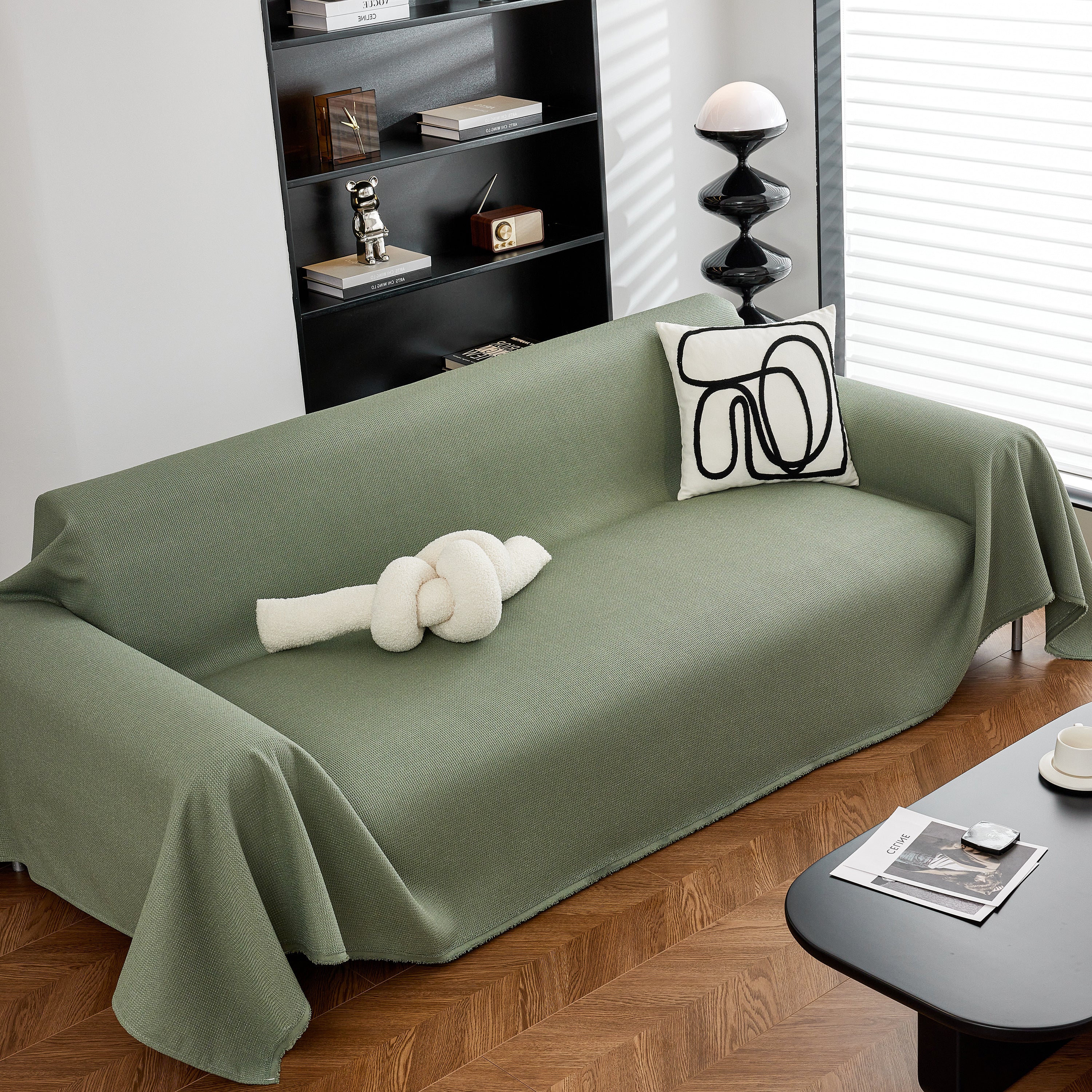 Waterproof Waffle Lattice Sofa Throw, Sofa Towel Cover For Couches, Simple Sofa Cover Blanket