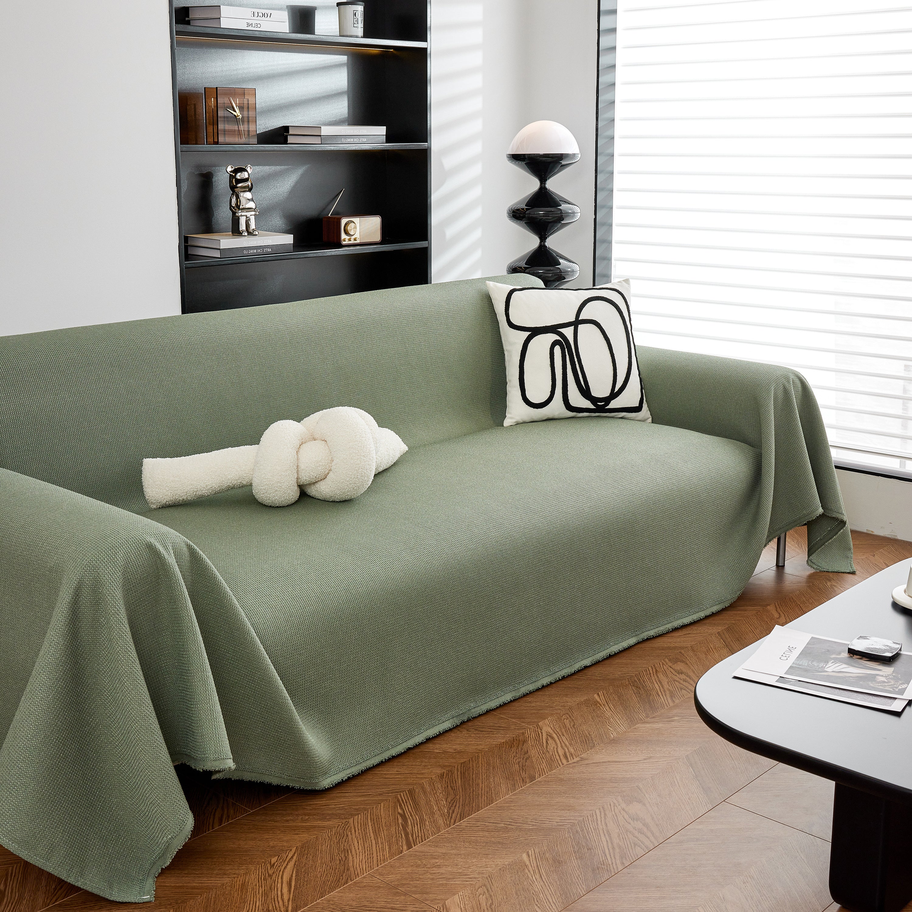 Waterproof Waffle Lattice Sofa Throw, Sofa Towel Cover For Couches, Simple Sofa Cover Blanket