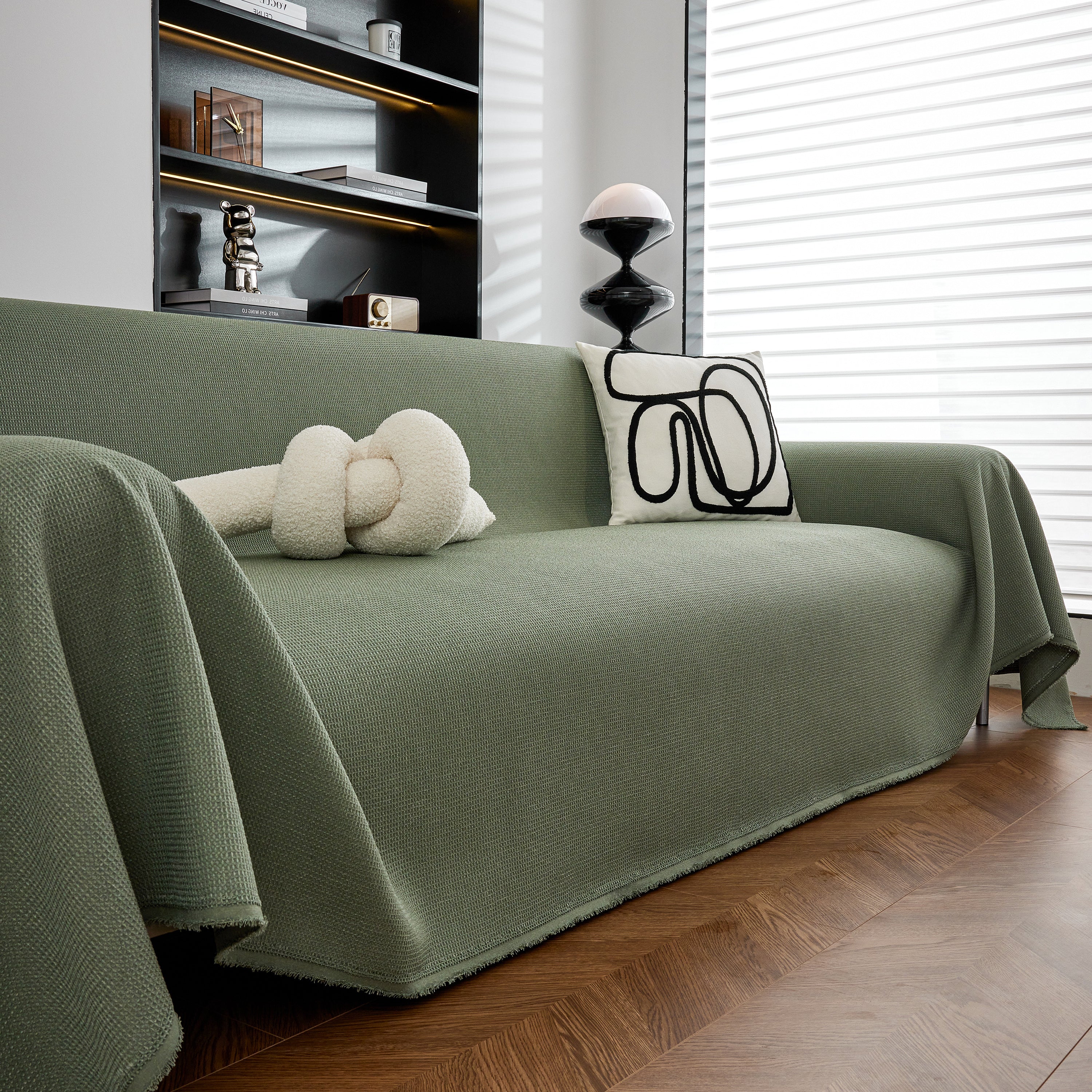 Waterproof Waffle Lattice Sofa Throw, Sofa Towel Cover For Couches, Simple Sofa Cover Blanket
