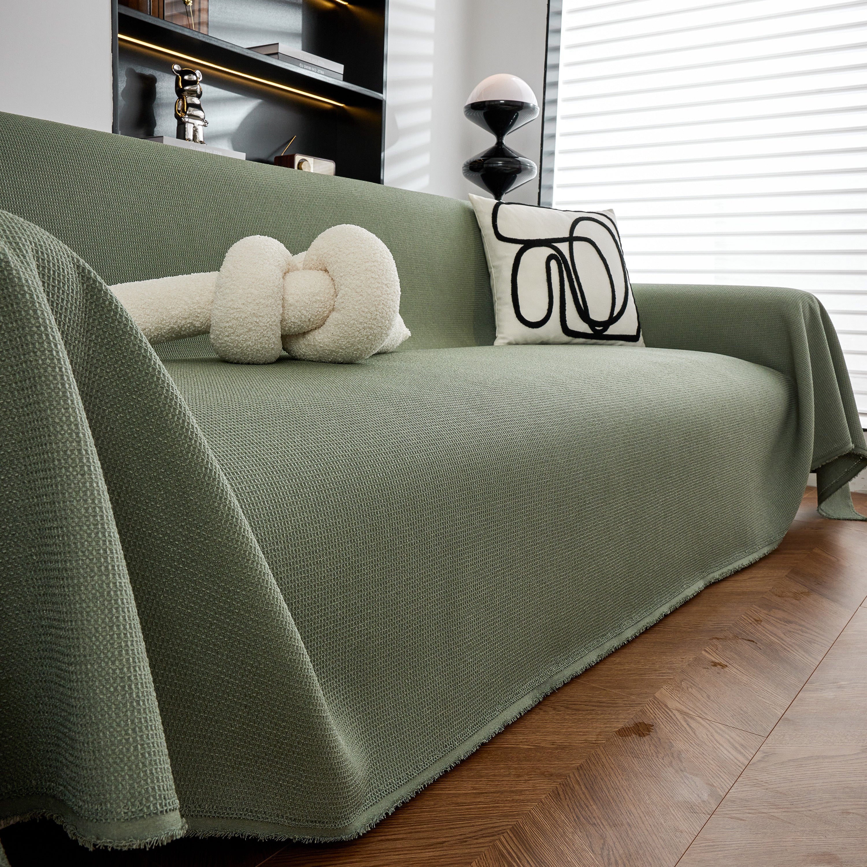 Waterproof Waffle Lattice Sofa Throw, Sofa Towel Cover For Couches, Simple Sofa Cover Blanket