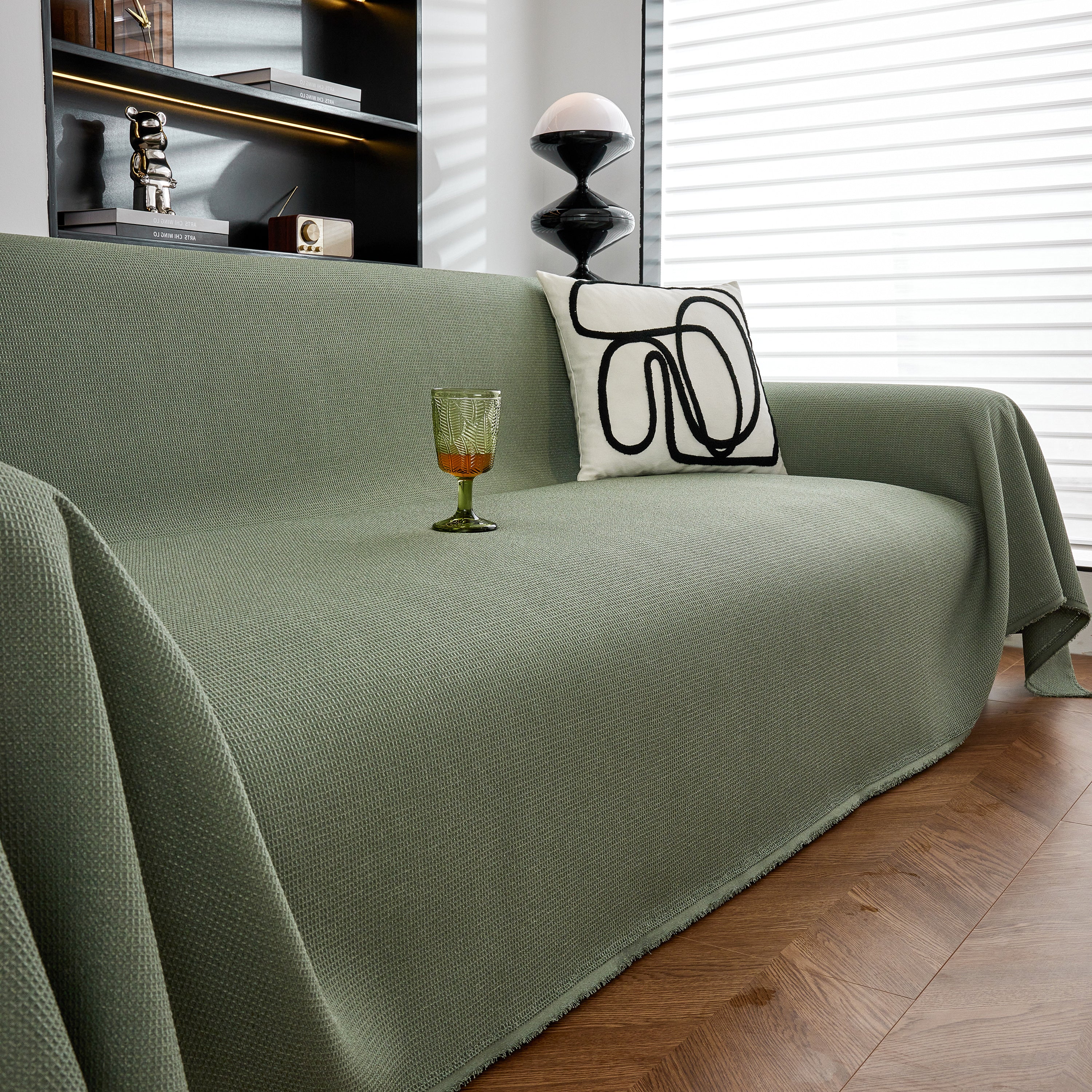 Waterproof Waffle Lattice Sofa Throw, Sofa Towel Cover For Couches, Simple Sofa Cover Blanket