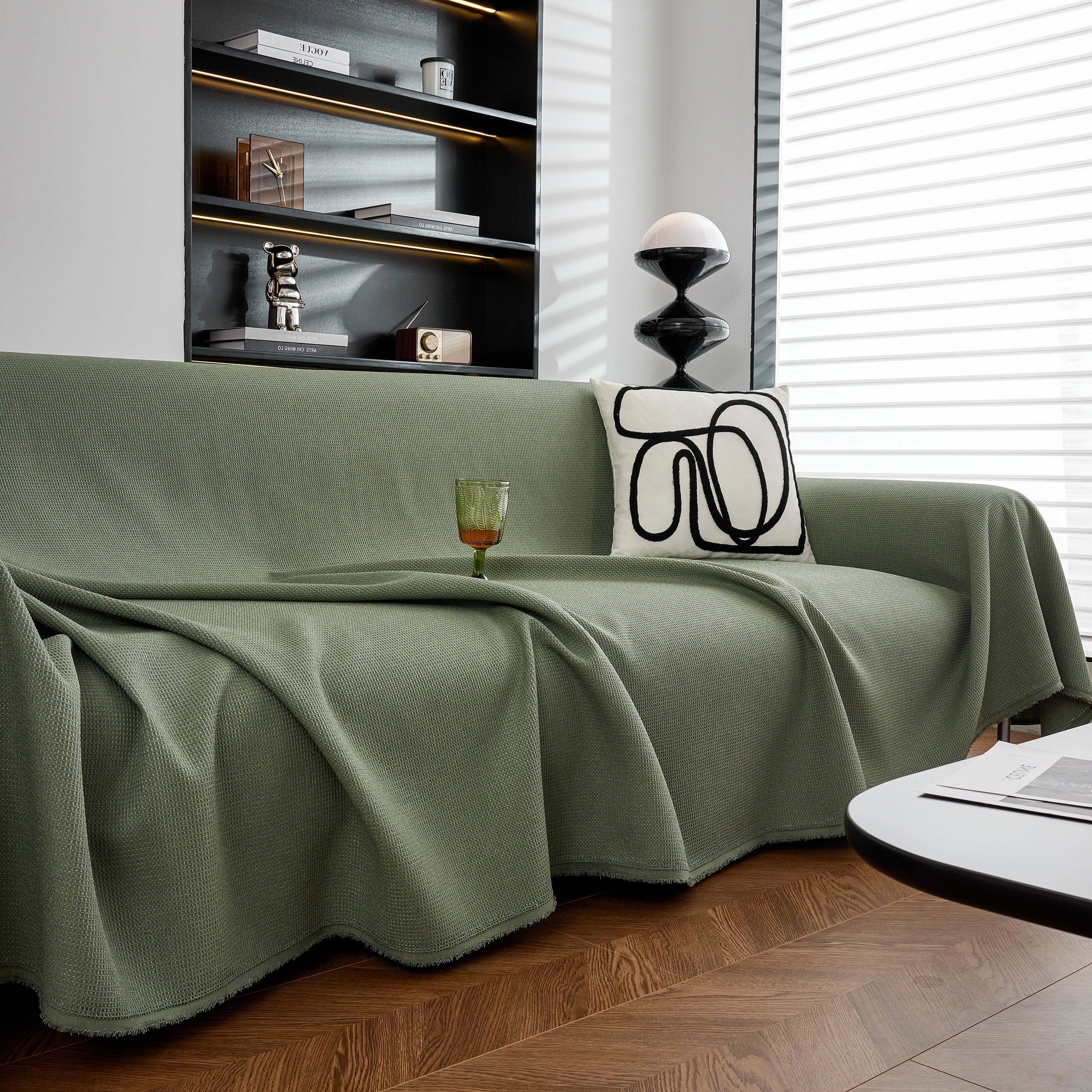 Waterproof Waffle Lattice Sofa Throw, Sofa Towel Cover For Couches, Simple Sofa Cover Blanket