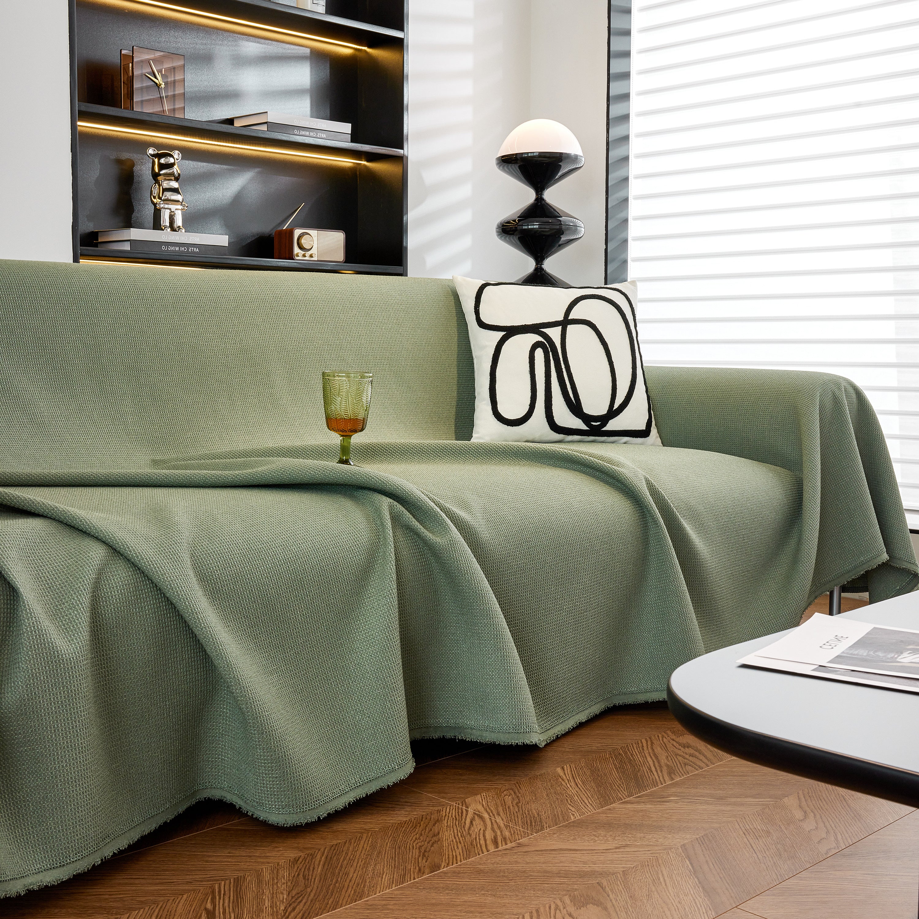 Waterproof Waffle Lattice Sofa Throw, Sofa Towel Cover For Couches, Simple Sofa Cover Blanket