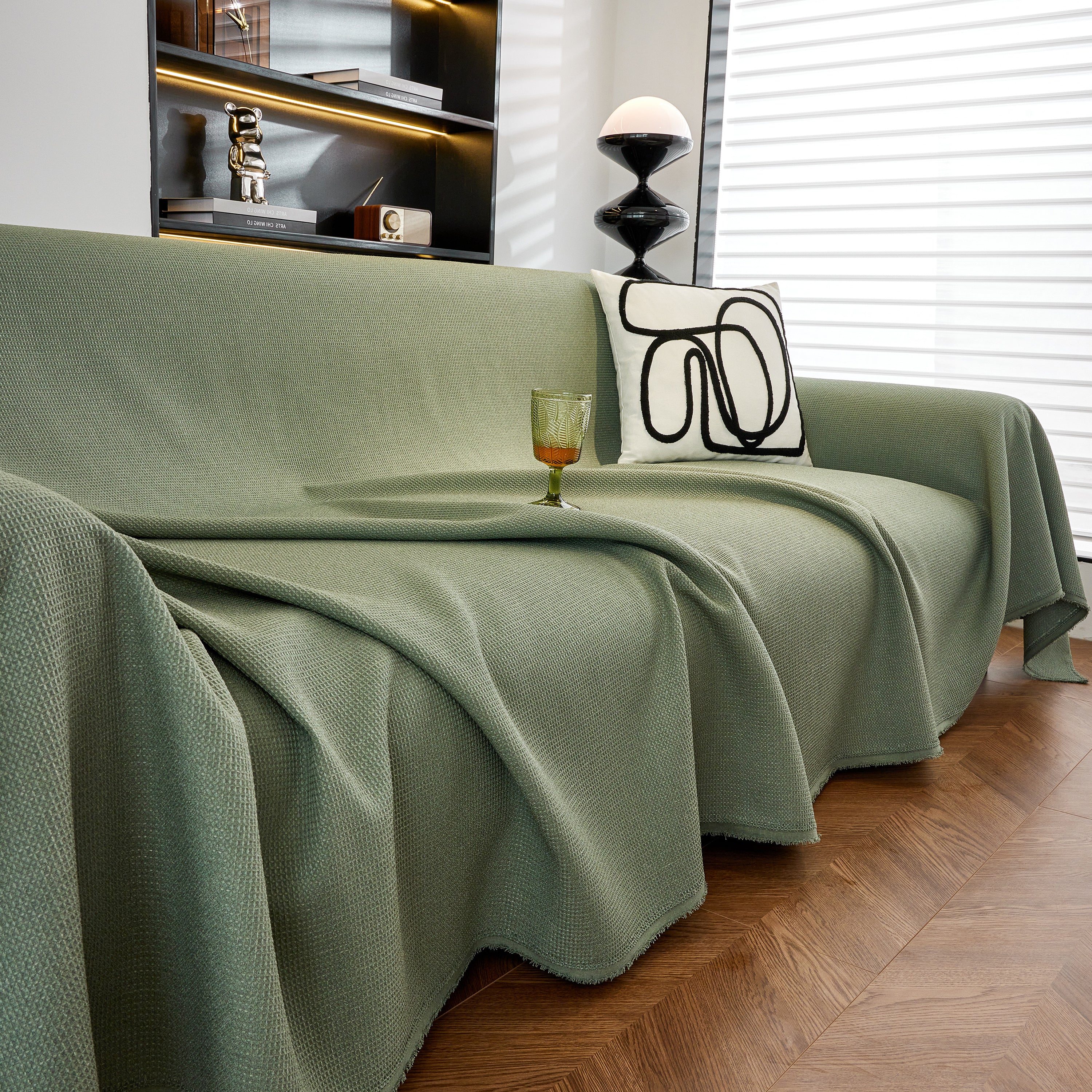 Waterproof Waffle Lattice Sofa Throw, Sofa Towel Cover For Couches, Simple Sofa Cover Blanket