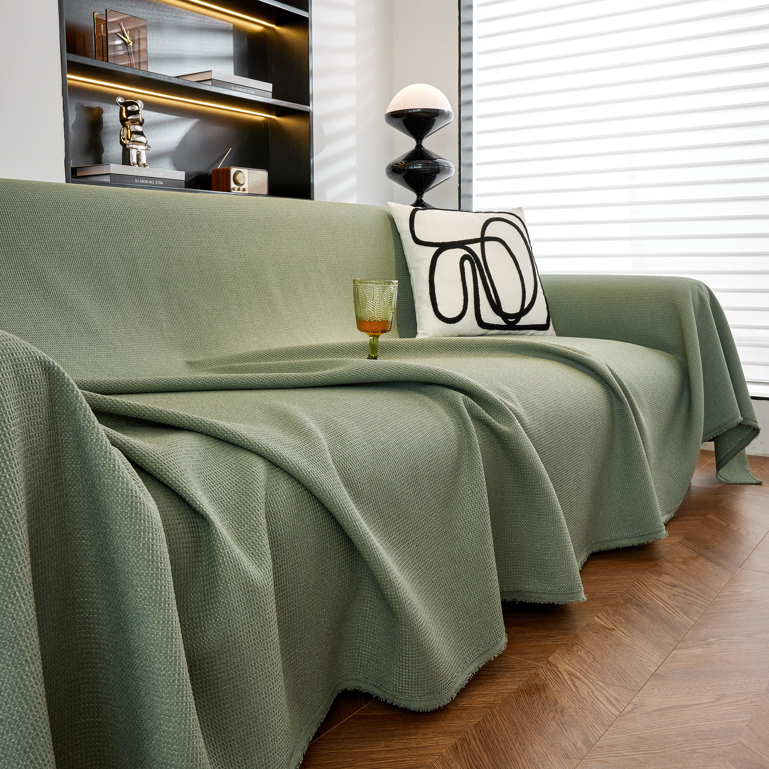 Waterproof Waffle Lattice Sofa Throw, Sofa Towel Cover For Couches, Simple Sofa Cover Blanket