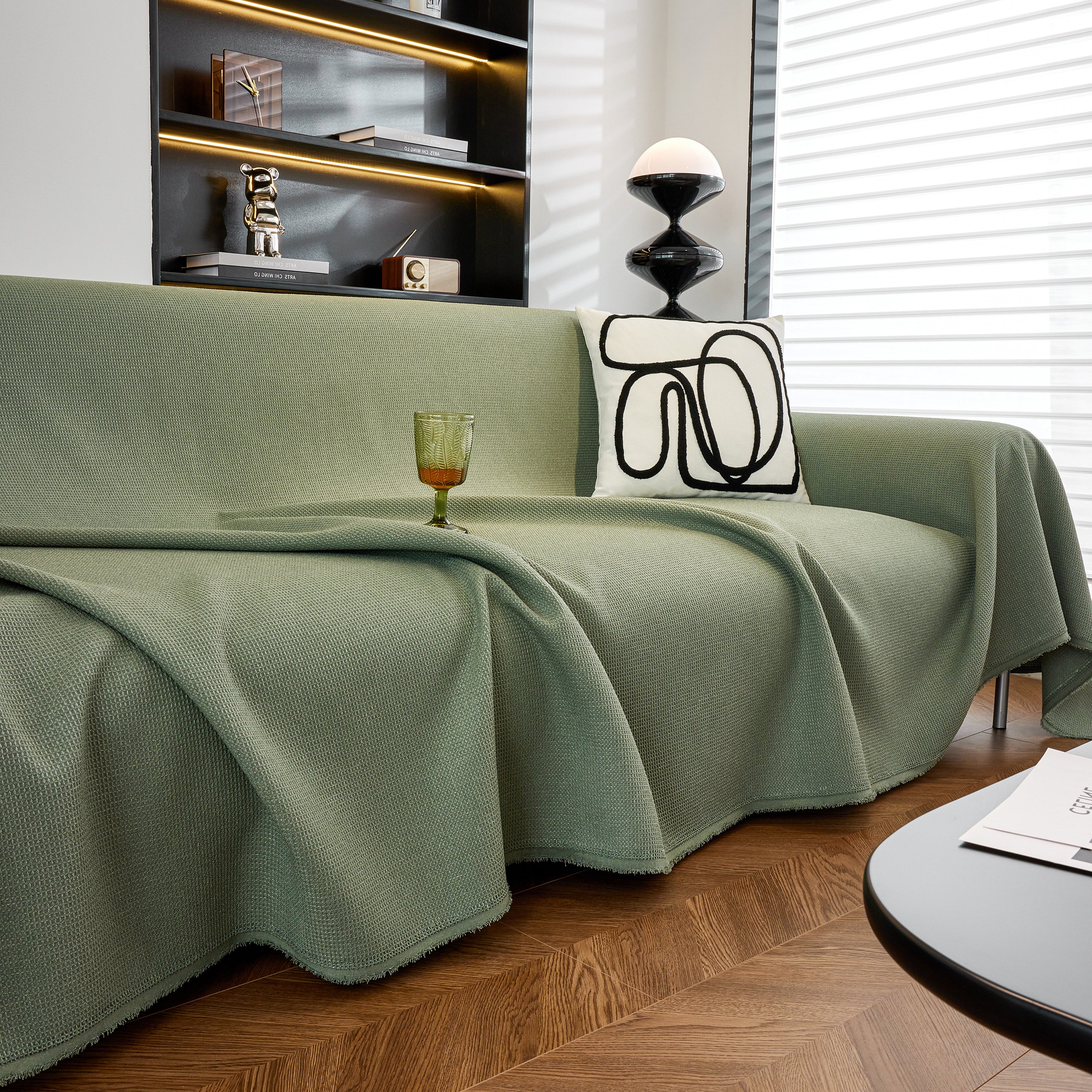 Waterproof Waffle Lattice Sofa Throw, Sofa Towel Cover For Couches, Simple Sofa Cover Blanket
