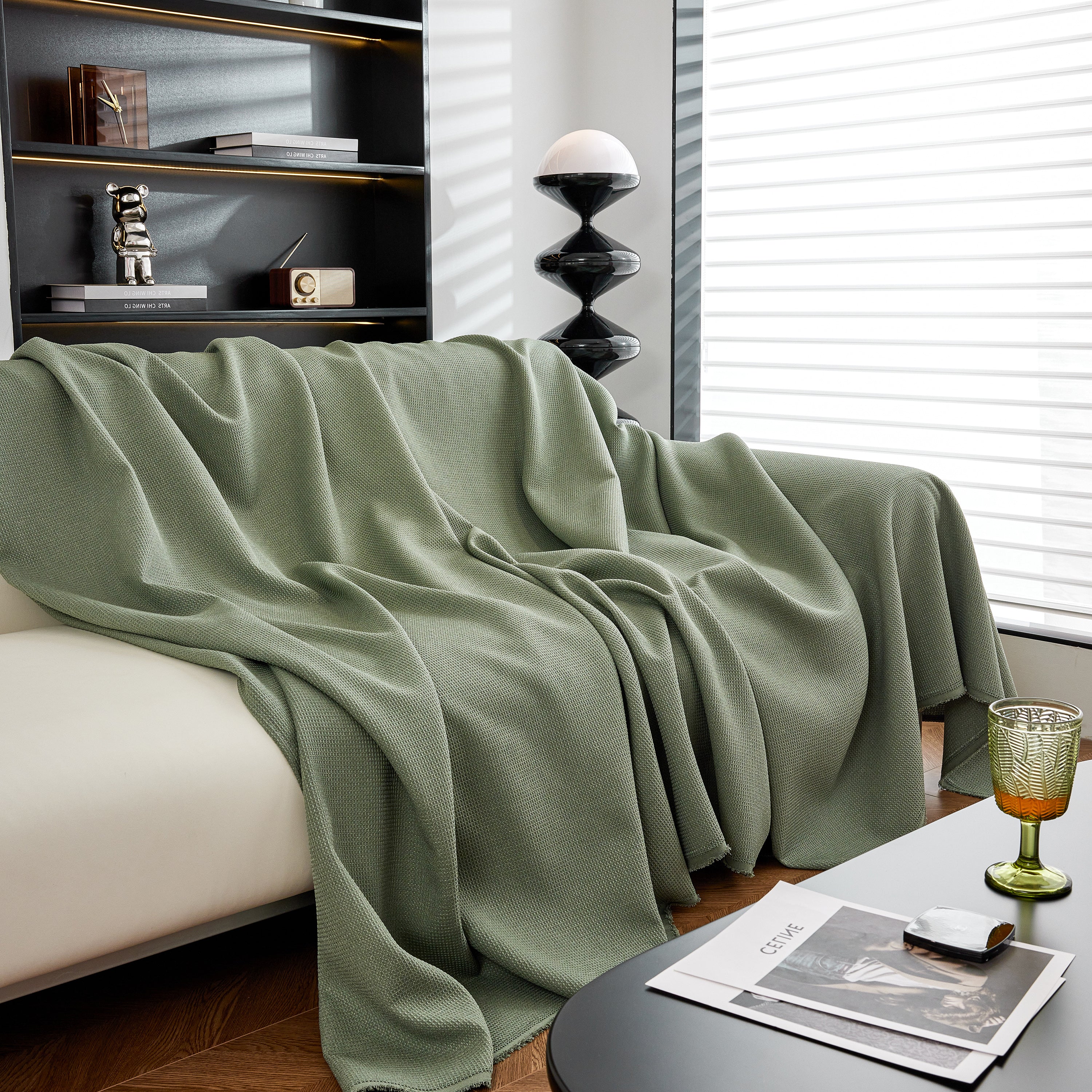 Waterproof Waffle Lattice Sofa Throw, Sofa Towel Cover For Couches, Simple Sofa Cover Blanket
