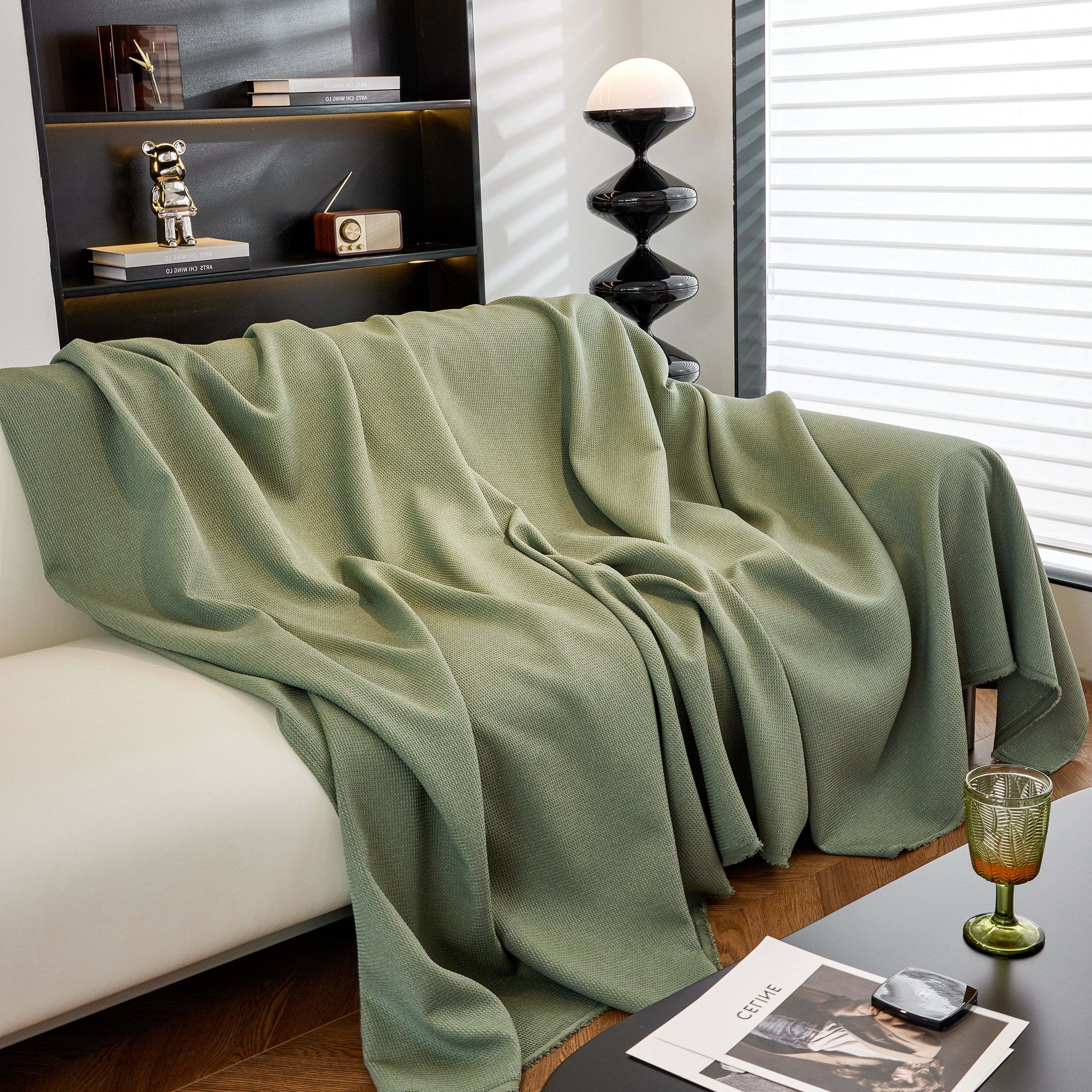Waterproof Waffle Lattice Sofa Throw, Sofa Towel Cover For Couches, Simple Sofa Cover Blanket