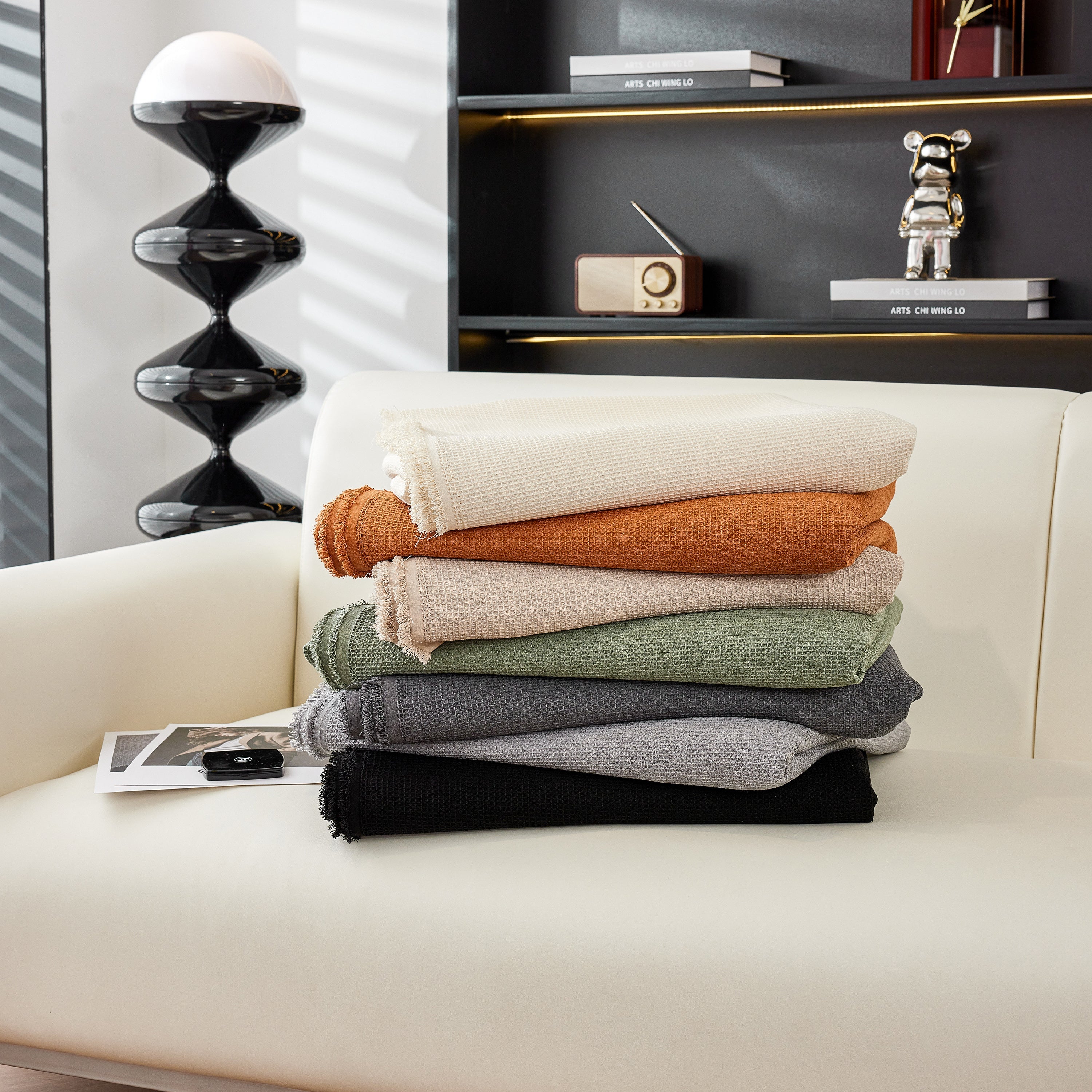 Waterproof Waffle Lattice Sofa Throw, Sofa Towel Cover For Couches, Simple Sofa Cover Blanket