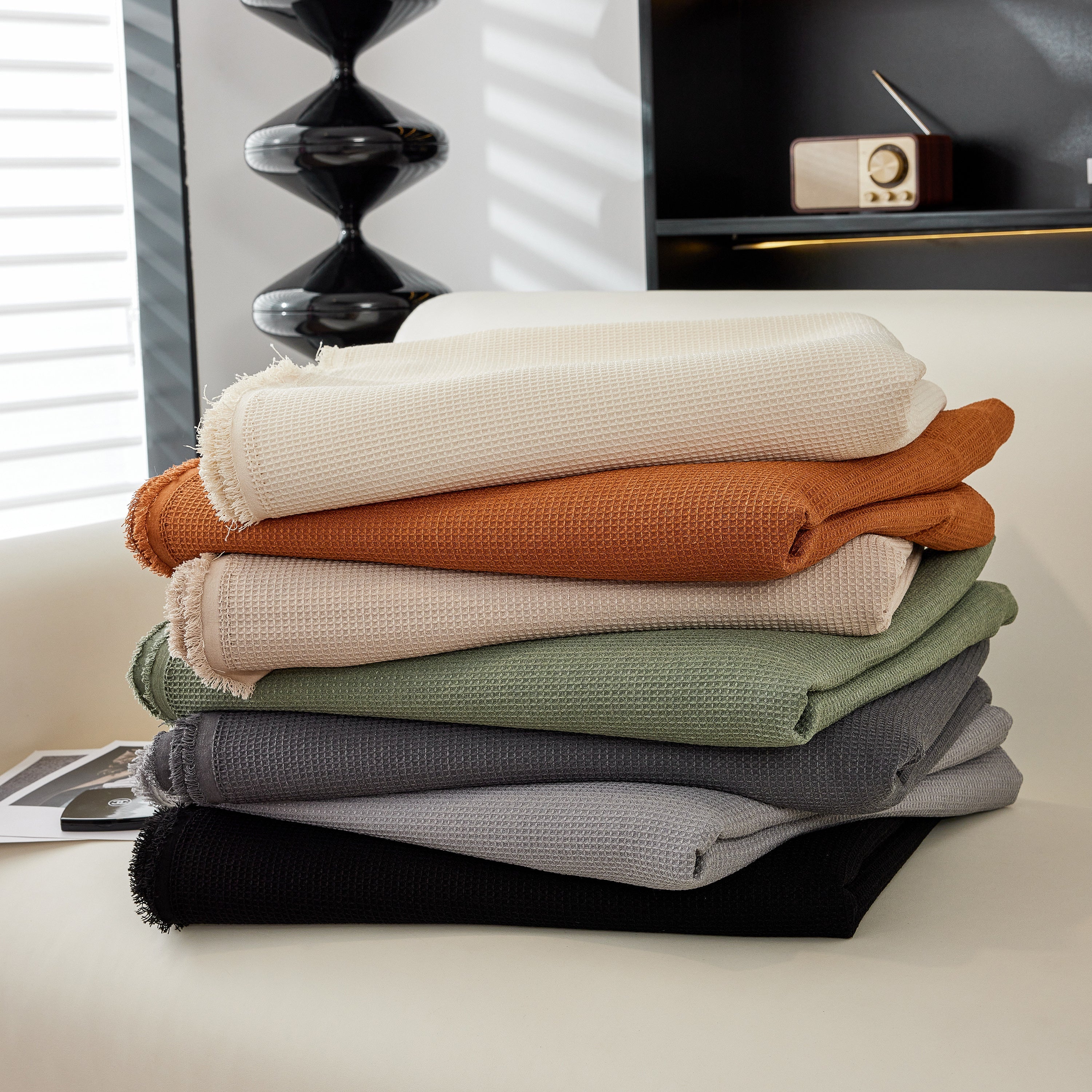 Waterproof Waffle Lattice Sofa Throw, Sofa Towel Cover For Couches, Simple Sofa Cover Blanket