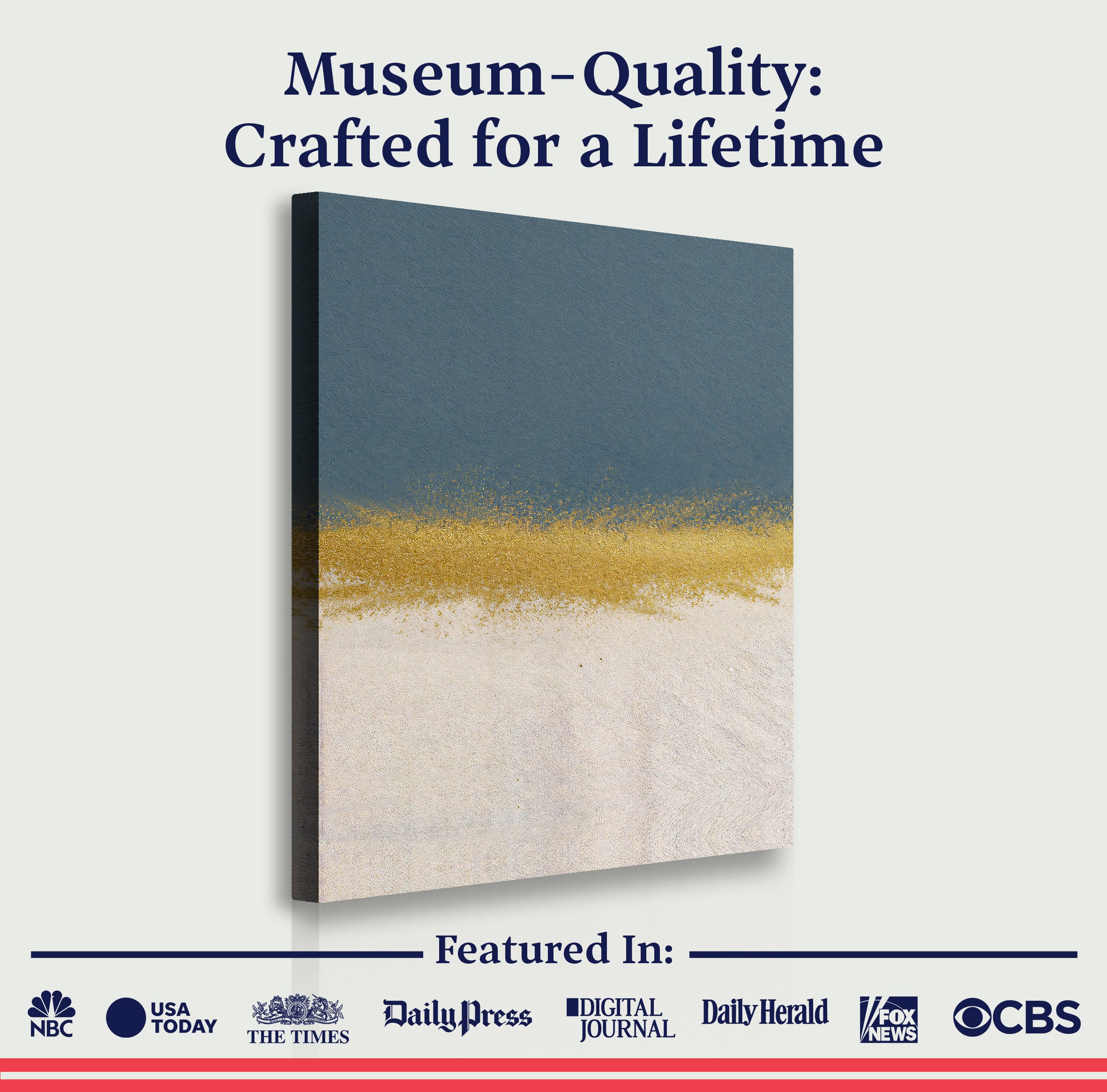 Minimalist Blue And Gold Wall Art