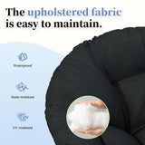 Papasan Wicker Chair with Fabric Cushion and 360 Degree Swivel