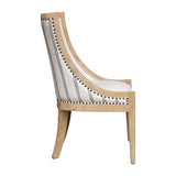 Upholstered Dining Chair with Nailhead Trim and Recessed Arms