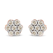 10k Rose Gold Diamond Floral Stud Earrings (0.5 Cttw, J-k Color, I1-i2 Clarity)