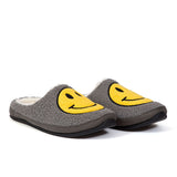 Deer Stags Men's Smiley Face Cushioned Round Toe Slip On Slippers Gray Size 11 M