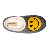 Deer Stags Men's Smiley Face Memory Foam Slipper Shoes Gray Size 12
