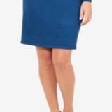 NY Collection Women's Lace Sleeve Bodycon Dress Blue Size X-Large
