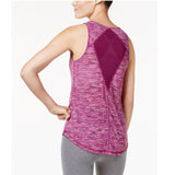 Ideology Women's Space Dyed Mesh Back Tank Top Purple