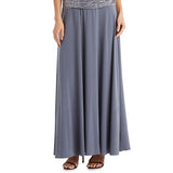 R & M Richards Women's Cold Shoulder Sequinned Gown Gray Size 6