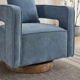 Anthology Upholstered Swivel Chair with Open Back and Removable Pillow