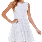 City Studios Junior's Lace Fit & Flare Dress White Size 13