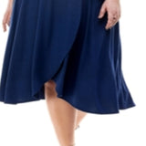 Kingston Grey Women's Cold Shoulder Knee Fit & Flare Dress Blue Size 1X