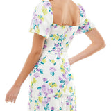 City Studios Women's Party Neutral Floral Print Mini Sheath Dress White Size 10