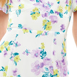 City Studios Women's Party Neutral Floral Print Mini Sheath Dress White Size 10
