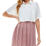 Kingston Grey Junior's Two Piece Printed Skirt Dress White Size Medium