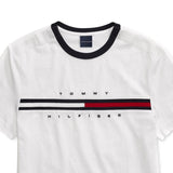 Tommy Hilfiger Men's Tino with Magnetic Closure at Shoulders T-Shirt White Size Large