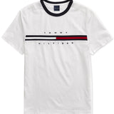 Tommy Hilfiger Men's Tino with Magnetic Closure at Shoulders T-Shirt White Size Large