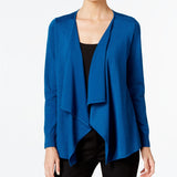 Thalia Sodi Women's Lace-Up-Back Flyaway Cardigan Blue Size Extra Small
