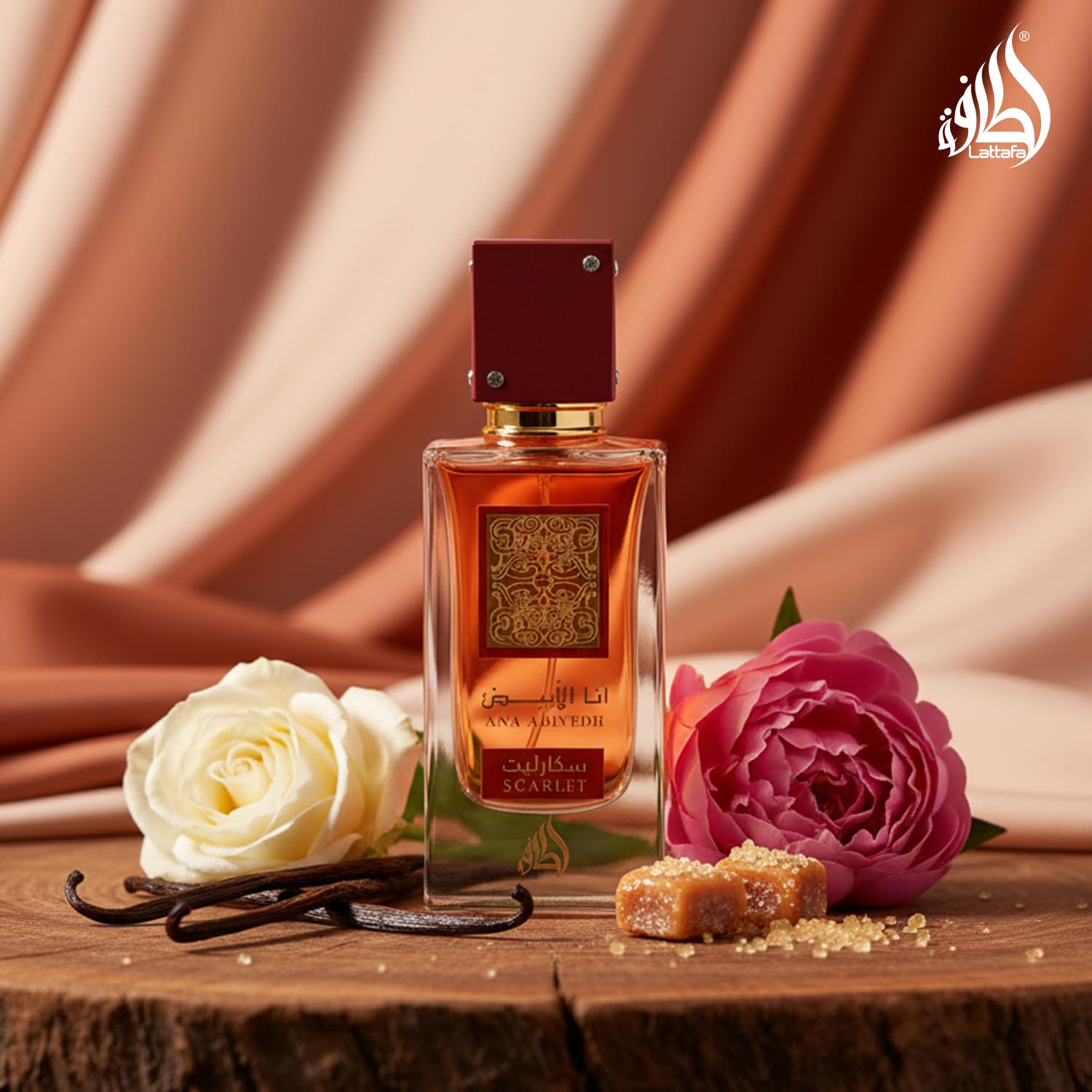 Lattafa Ana Abiyedh Scarlet Eau De Parfum, 60 Ml / 2.0 Oz, Fruity Floral Gourmand Fragrance For Men & Women