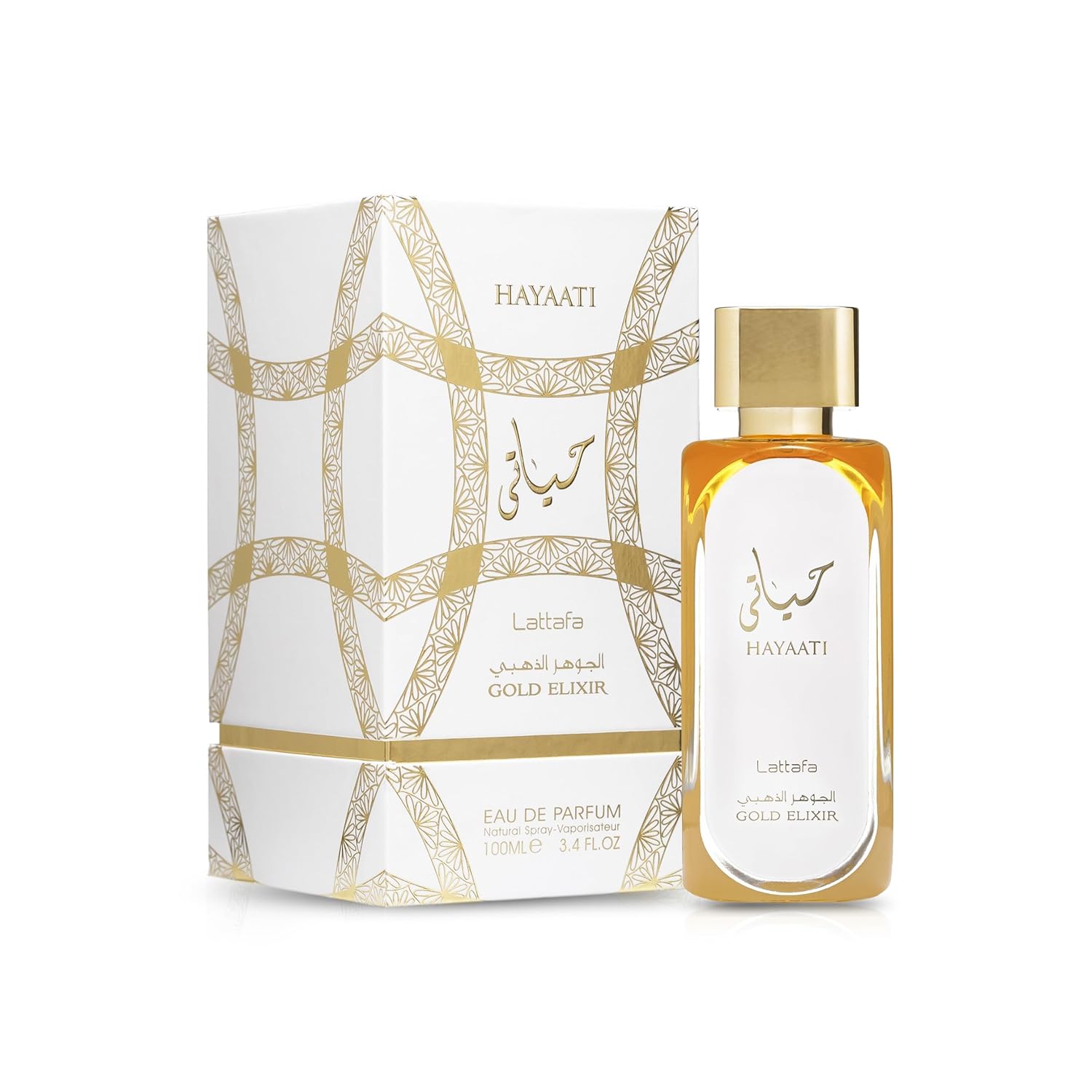 Lattafa Hayaati Gold Elixir Eau De Parfum, 100 Ml / 3.4 Oz, Fruity Woody Musky Fragrance For Men & Women
