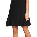 Cece Women's Rich Black Bow Neck Short Sleeve Dress Size 8