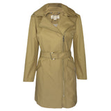 Michael Kors Women's Asymmetrical Belted Raincoat Brown Size Large