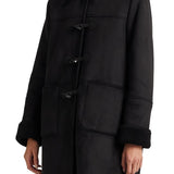Lauren Ralph Lauren Black Faux Shearling Coat, Size Small