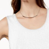 JM Collection Women's White Scoop-Neck Tank Top Size Petite S/M