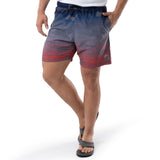 Guy Harvey Men's 7 Ocean Stripe Swim Trunks Blue Size Medium