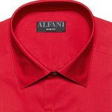 Alfani Men's Slim Fit 2 Way Stretch Performance Solid Dress Shirt Red Size 14X32X33