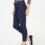 Charter Club Women's Tummy Control Frayed Cuff Skinny Jeans Blue Size 18