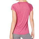 Ideology Women's Wine Striped V-Neck T-Shirt Size Extra Small