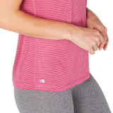 Ideology Women's Wine Striped V-Neck T-Shirt Size Extra Small